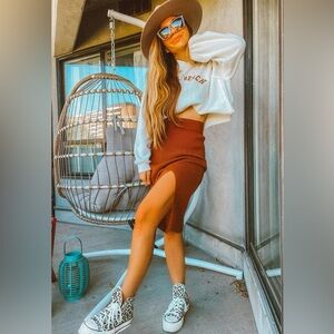 Abercrombie & Fitch ribbed slit skirt